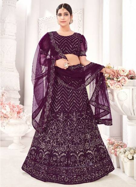 Purple Colour VARNI ZEEYA NOOR Wedding Wear Heavy New Lahenga Choli Collection 3002